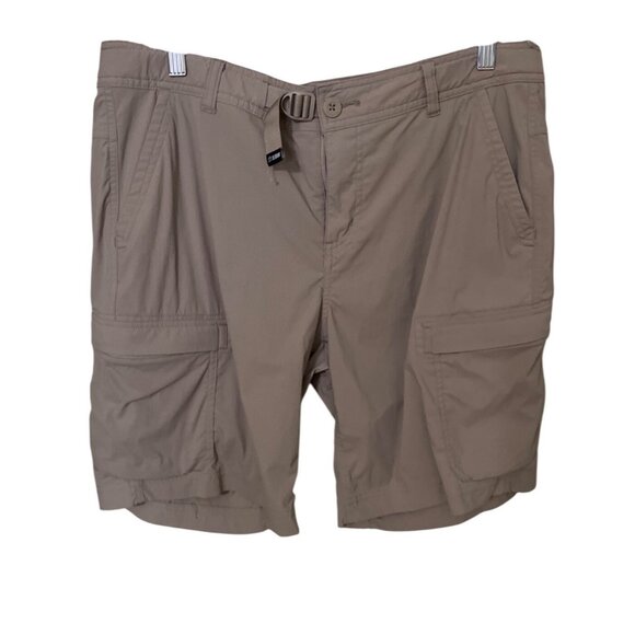 REI Co-Op Womens Cargo Hiking Shorts Size 14 Beige Nylon Outdoors Gorpcore - Picture 1 of 12